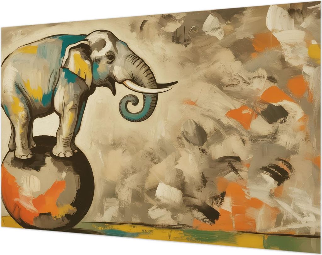 Wandtapete - Dekorative Tapete für Wohnzimmer- Tapetenfolie für Wanddekoration - 104x70 cm - Abstrakter Elefant