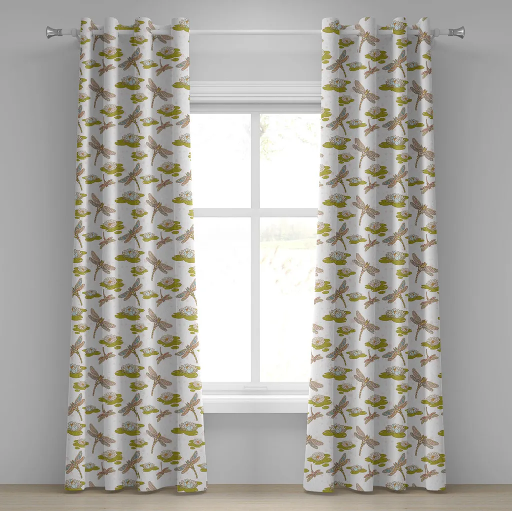 Rideau méditation et yoga pour chambre ou studio, motif Libelle