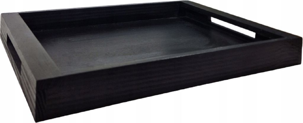Vassoio da portata in legno nero cameriere 45x35 cm pino Immagine del prodotto 