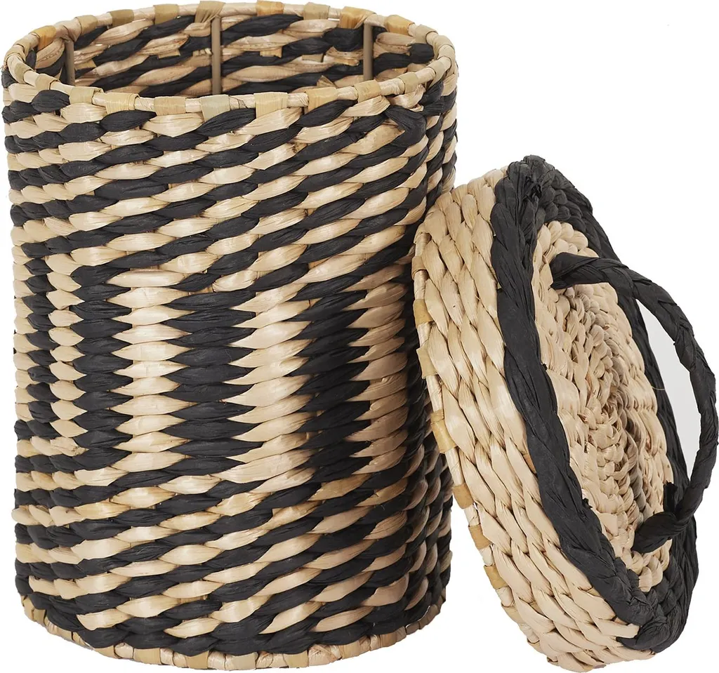 Boîte de Rangement Tressée avec Couvercle X2 - Panier en Fibres Tressées - 5