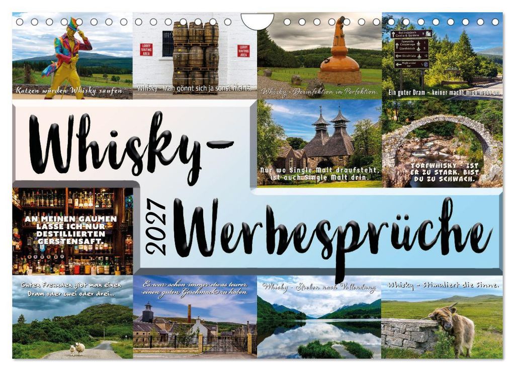 Whisky-Werbesprüche (Wandkalender 2027 DIN A4 quer), CALVENDO Monatskalender