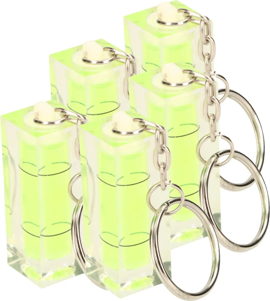 KOTARBAU® 5x Livella a Bolla Portachiavi - Alta Visibilità Acrilica