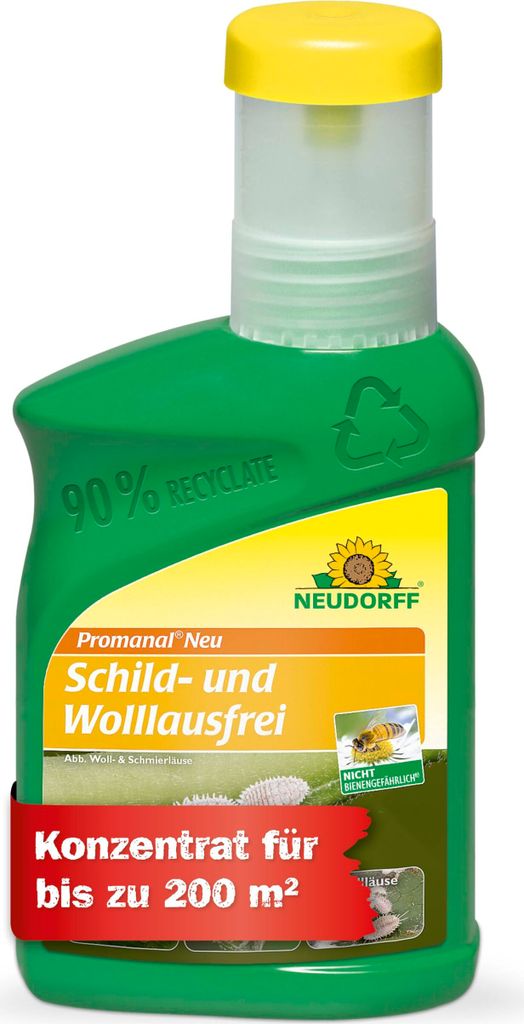 A bottle of Neudorff Promanal Neu Schild- und Wolllausfrei.