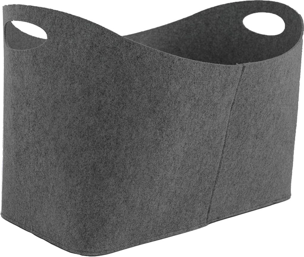Brennholzkorb, Kaminholztasche aus Filz für Holz, Zeitungen, Kaminholz - Filztasche Maße 55 x 27 x 37 (Anthrazit)