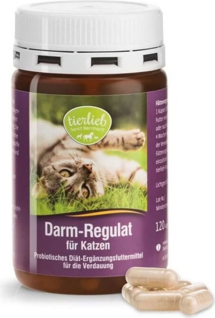Nahrungsergänzungsmittel Tierlieb Darm-regulat Z Probiotykiem Dla Kotów (120 Kapseln) 8481