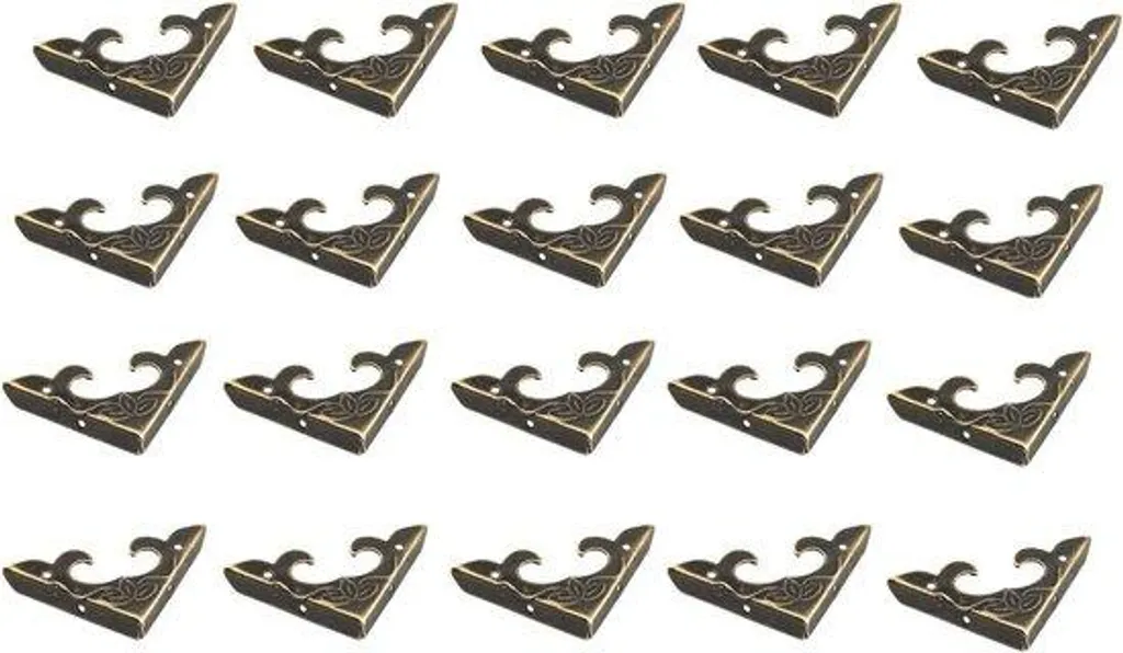 20 Protections d'Angle pour Caisse à Vin en Métal - Motif Floral Vintage