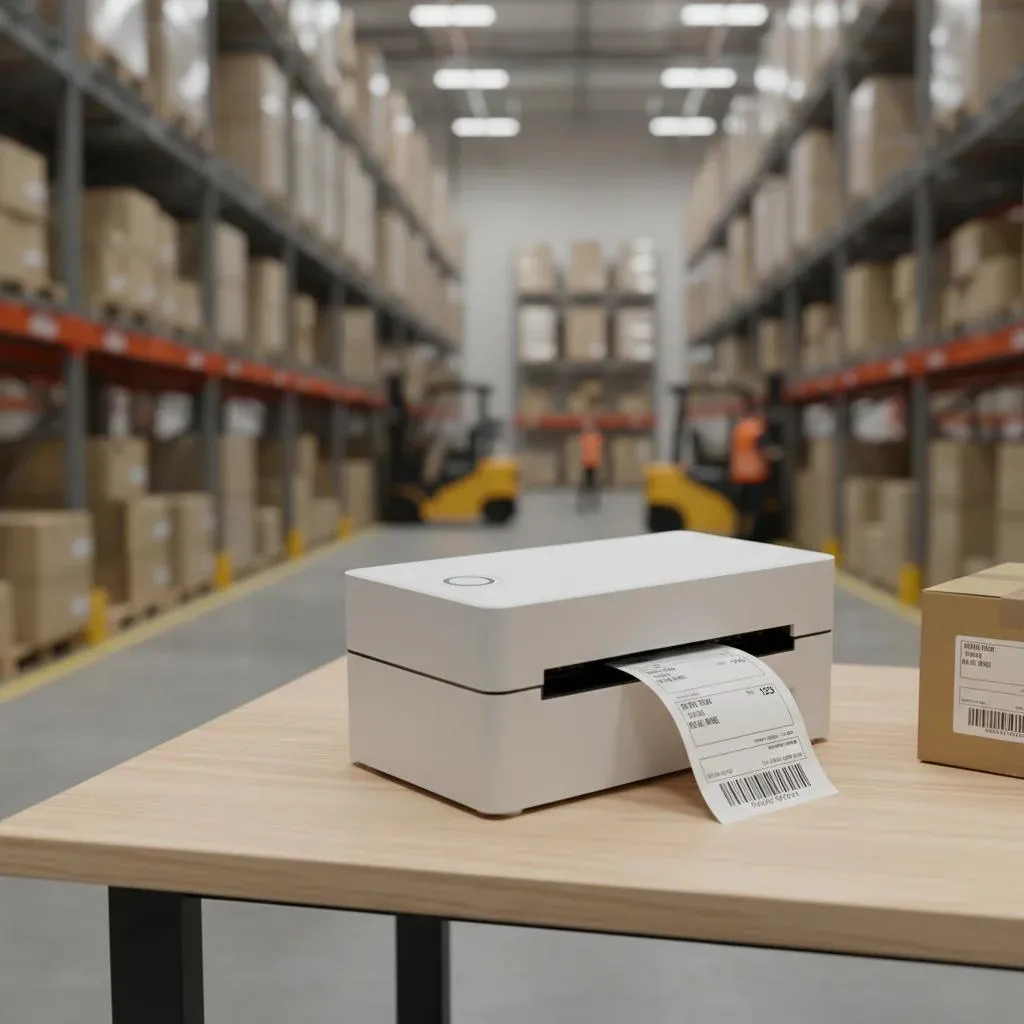 Imprimante d'étiquettes colis et expédition Bluetooth thermique Blanc