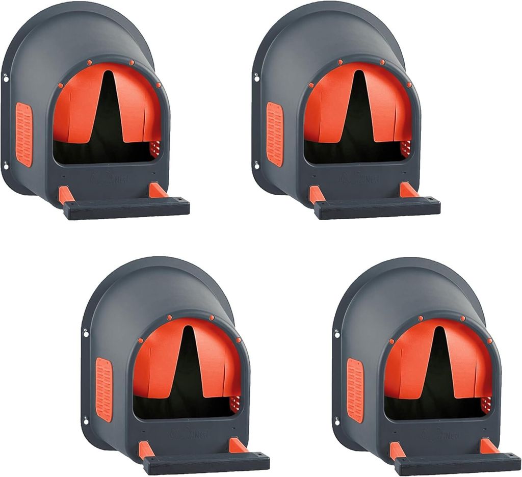 Legenest für Hühner in Anthrazit/Rot - MyCozyNest -Legenest für bis zu 5 Hühner zur Wandmontage - Hühnernest - Geflügelnest (4er-Pack)