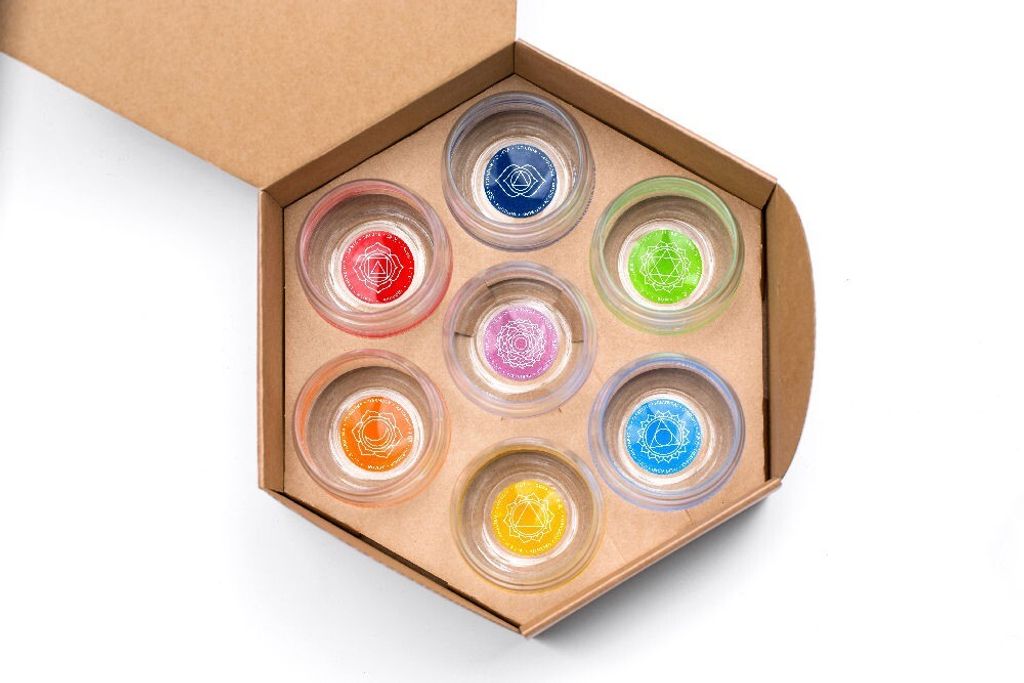 Chakra Gläser SET Nature design -- 7x250 ml online Produktbild 