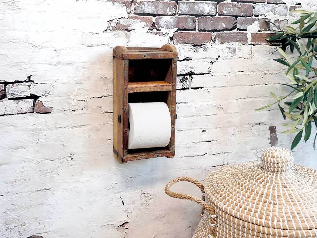 Porte-papier hygiénique en forme de brique, style rustique, Image du produit 