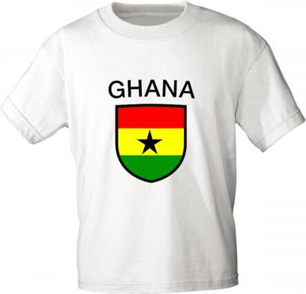 Kinder T-Shirt mit Print - Ghana - 73054 - weiß - Gr. Produktbild 