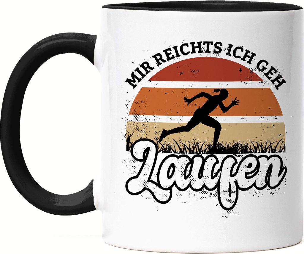 Mir Reichts Ich Geh Laufen Tasse Schwarz Läuferin Laufen Sport Leben Hobbie Laufschuhe Joggen Running Laufhose Freizeit
