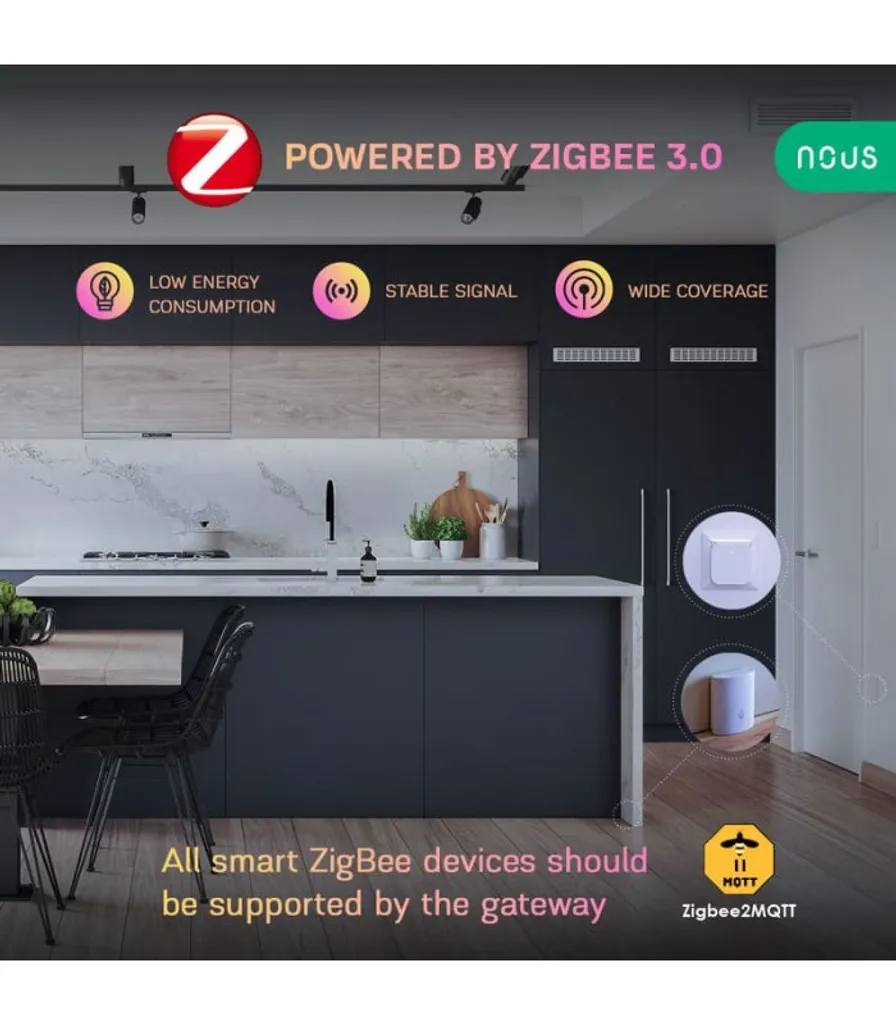 Nous E4 Zigbee Capteur de fuite d'eau intelligent haute précision blanc - 15