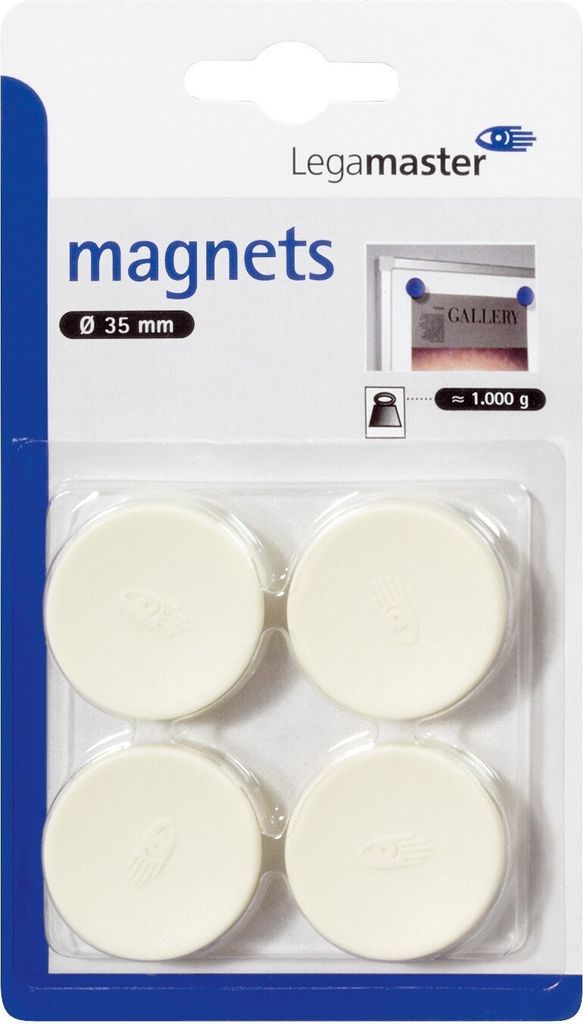 Magnet Legamaster 35mm 1000gr Weiß | Blasen Sie ein 4 -Stück