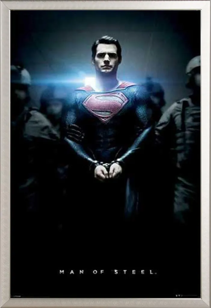Poster Man of Steel avec Cadre Aluminium Argenté Shinsuke® - 61x91,5 cm