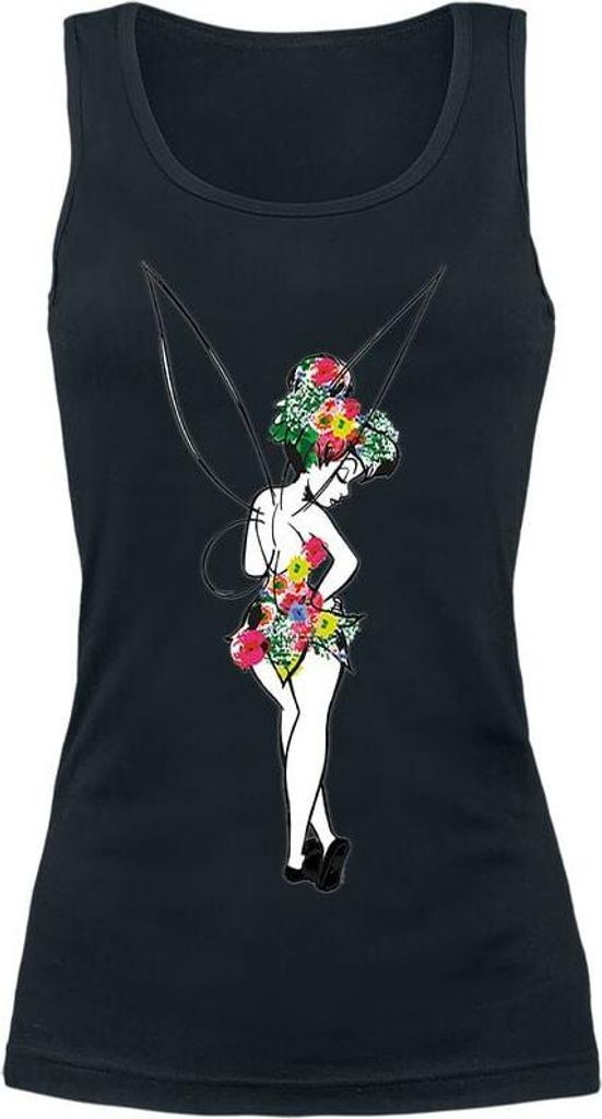 Peter Pan Tank-Top Damen Tinker Bell - Flower schwarz XXL