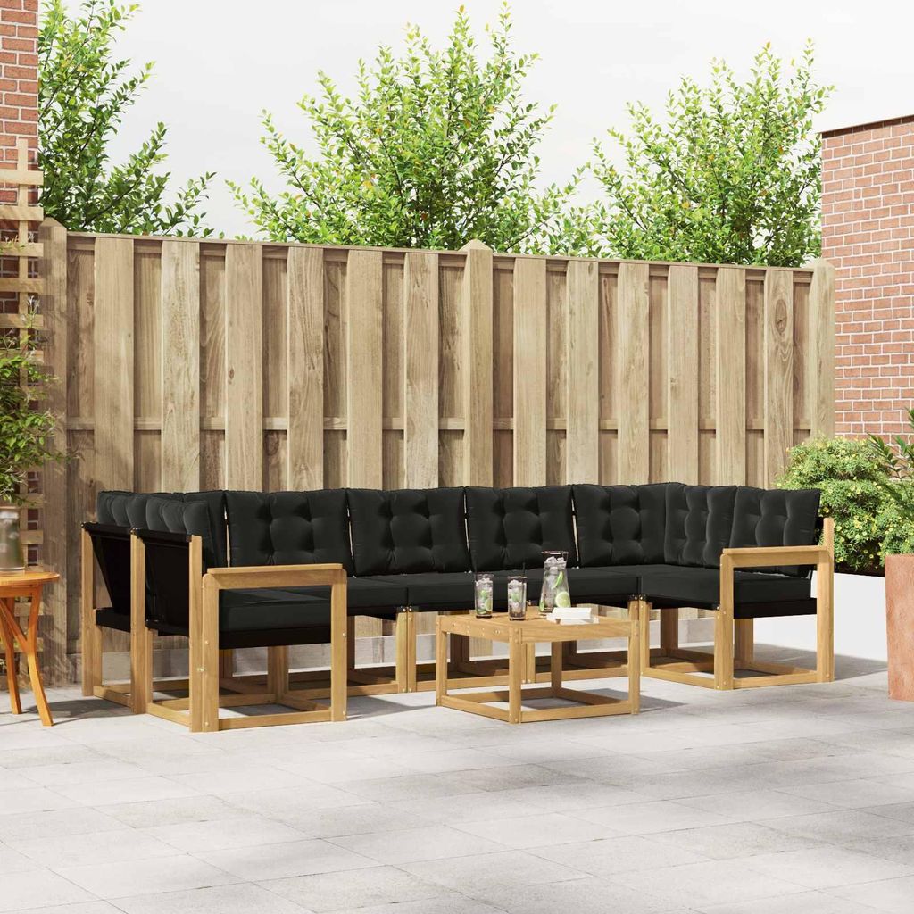 Möbel Outdoor-Sofagarnitur mit Kissen 8 pcs Weiß und SchwarzGartensofas - Gartensofas c3616