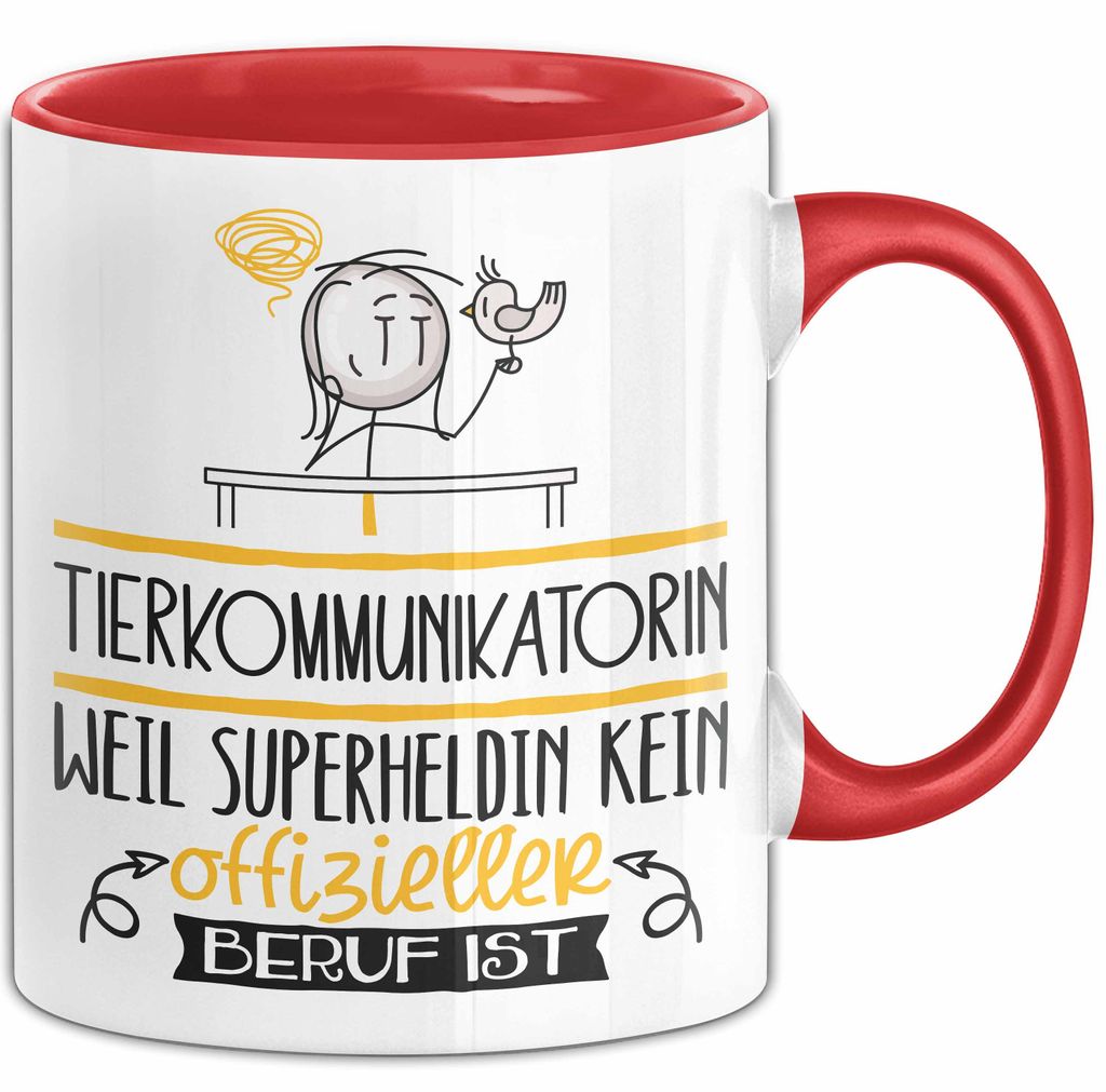 Tierkommunikatorin Geschenk Tasse Lustiger Spruch Tierkommunikatorin Weil Superheldin Kein Offizieller Beruf Ist Geschenkidee (Rot)
