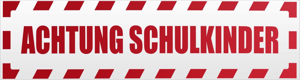 Kiwistar Achtung Schulkinder gestreift Magnetschild Schild magnetisch - 30cm Rot - reflektierend - Magnetfolie für Auto PKW Kfz