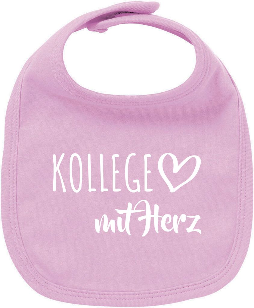 Huuraa Unisex Babylatz Kollege mit Herz Geschenk Babypink Baumwolle Kollege Mitbringsel