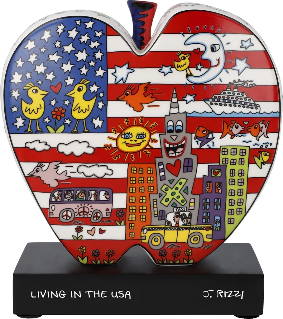 Goebel 26103081 James Rizzi - Statuetta in Porcellana Pop Art USA