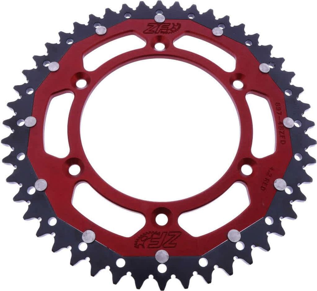 ZF 48-Zahn-Ritzel Modul 520 Rot Schwarz Dual ZFD-897-48-ROT