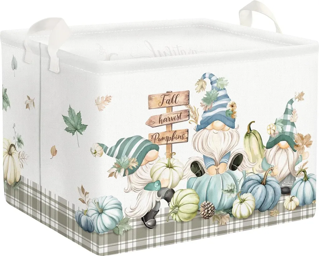 Bac à jouets pliable 36L et Panier à linge pour l'automne à poignée