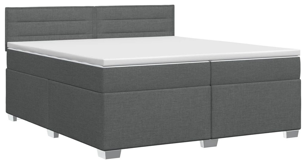 vidaXL Boxspringbed met matras, donkergrijs, 200 x 200 cm, Productafbeelding 