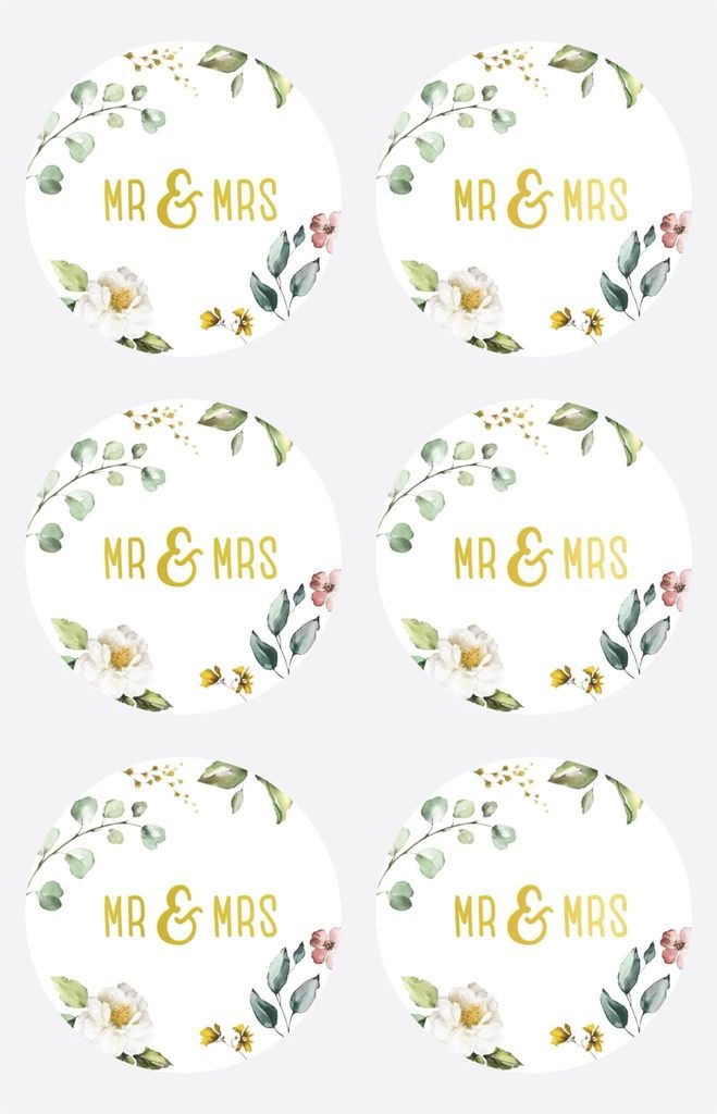 HEYDA Sticker Mr&Mrs rund 4 cm