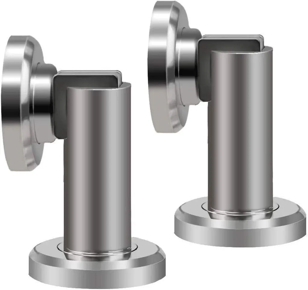 Stop porte magnétique contre les chocs muraux - Inox nickel brossé lot 2