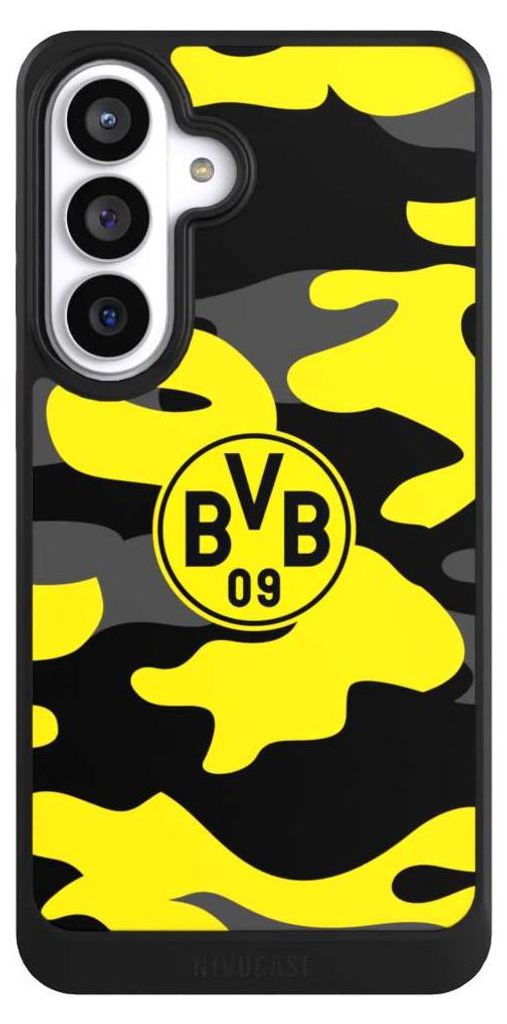 NIVOCASE Hülle für Samsung Galaxy S26+ Handyhülle NIVOcore Case Schwarz BVB Borussia Dortmund Fanartikel