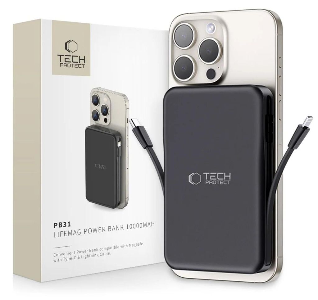 Powerbanka Tech-Protect LifeMag PB31 s MagSafe, 10 000 mAh, Obrázok produktu 
