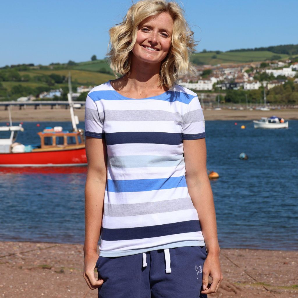 Lazy Jacks - Oberteil für Damen, Bretonisch LJ265 (XL) (Blau)