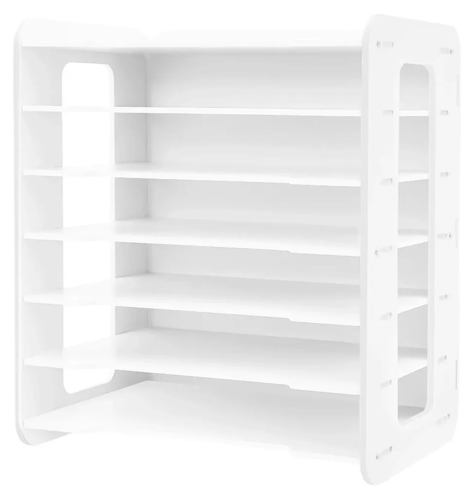 Porte-documents de bureau horizontal 7 niveaux A4 blanc en PVC durable