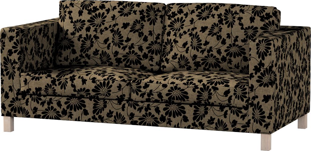 Dekoria Bezug für Karlanda Schlafsofa, kurz, beige-schwarz, Bezug für Schlafsofa Karlanda kurz
