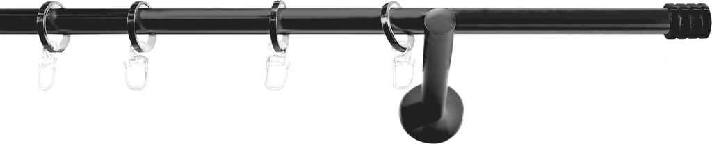 SN Deco - Stilgarnitur Genua, 16 mm, 1-lauf schwarz, 240 cm (2x120 cm inkl. Verbinder)