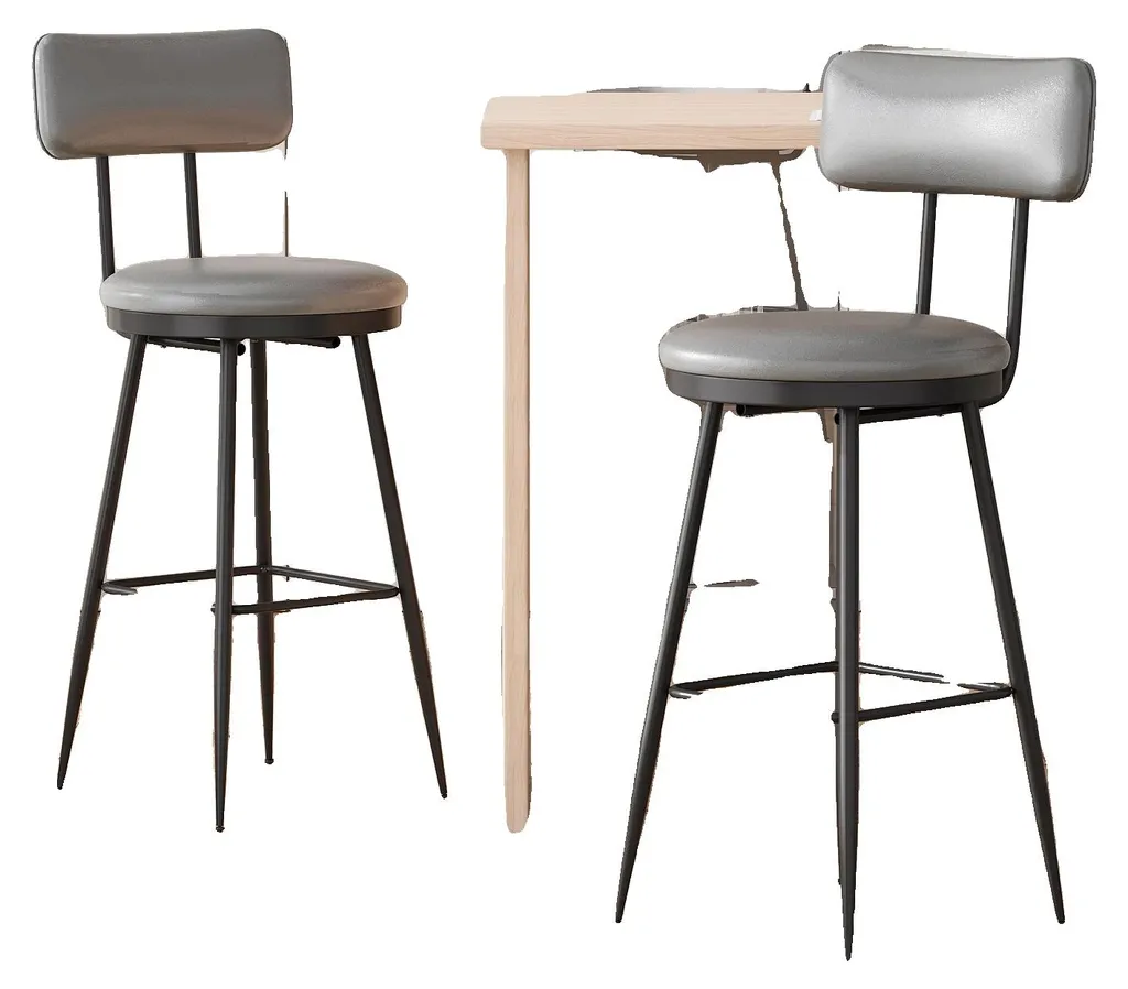 Tabouret de bar pour îlot de cuisine gris lot de 2 style contemporain