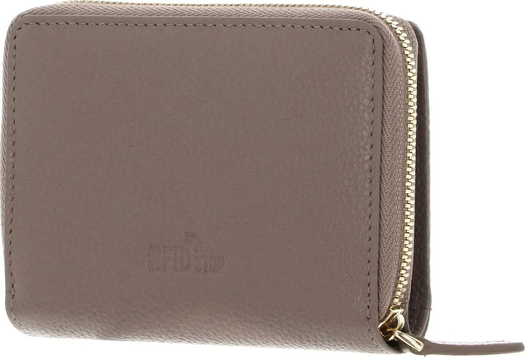 Porte-monnaie Picard Java 1 anti-encombrement en cuir véritable Taupe