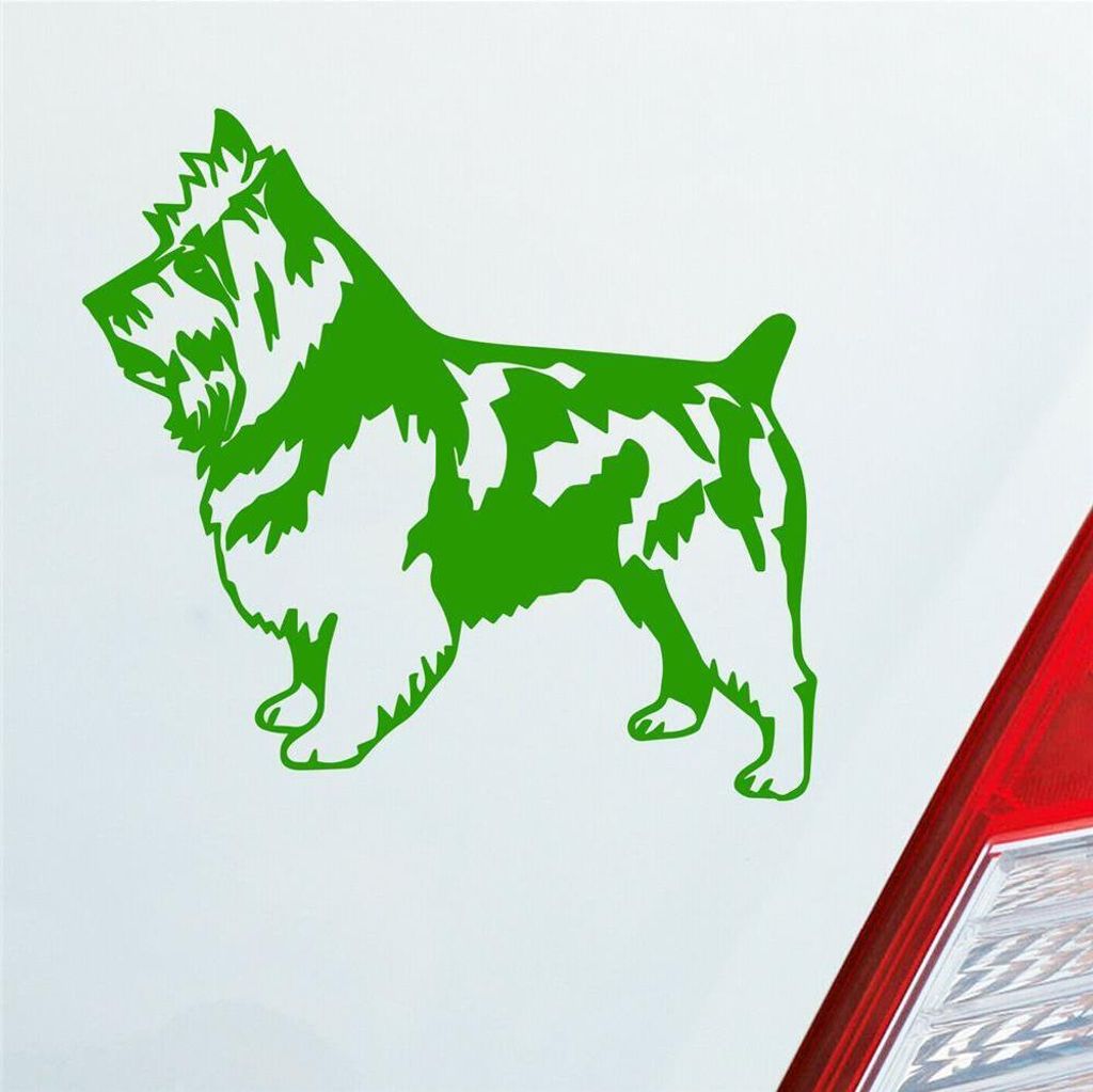 Auto Aufkleber Terrier Tier Hund Dog Animal 11x10 cm Hellgrün Sticker Heckscheibenaufkleber