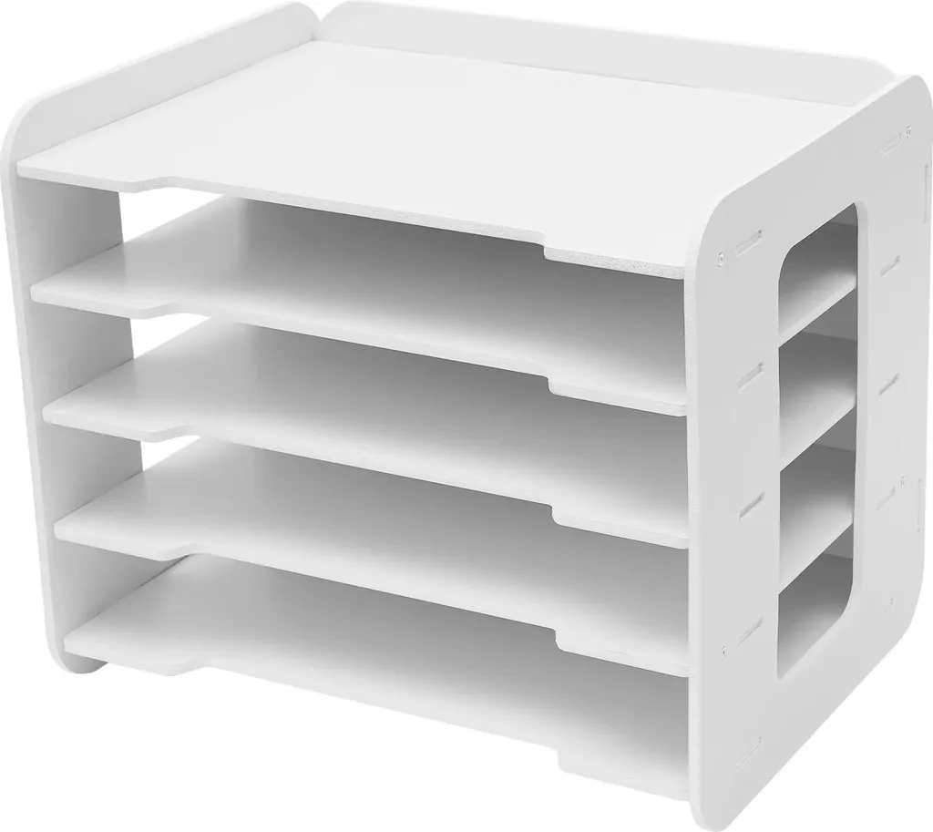 Organiseur de bureau 5 étages blanc : finissez-en avec le désordre