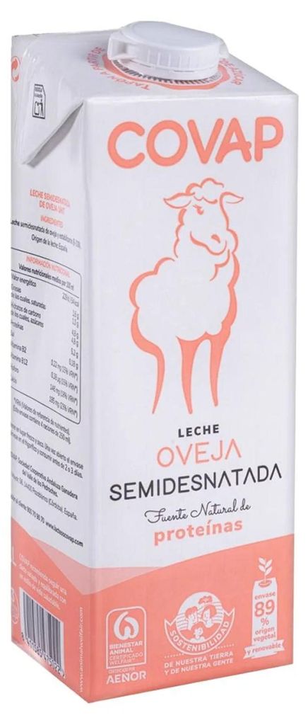 Lait de brebis pasteurisé, 1,7%, 1 litre, marque Covap Image du produit 