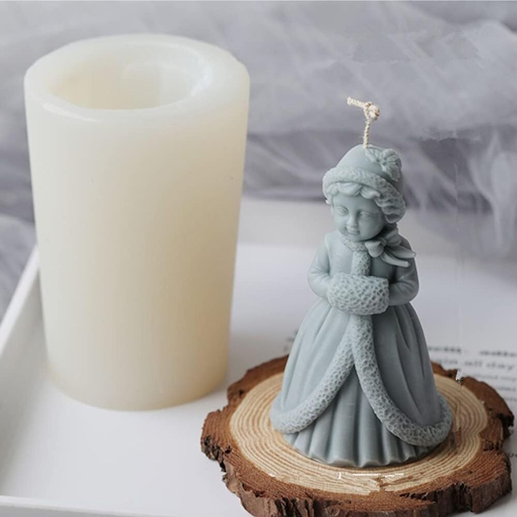 Kerzen-Silikonform, 3D-Kerzen-Seifen-Ausformung, Weihnachtsprinzessinnen-Mädchen-Form, DIY-Kerzenherstellung-Set für Kerzenlicht-Dinner in der Ki...
