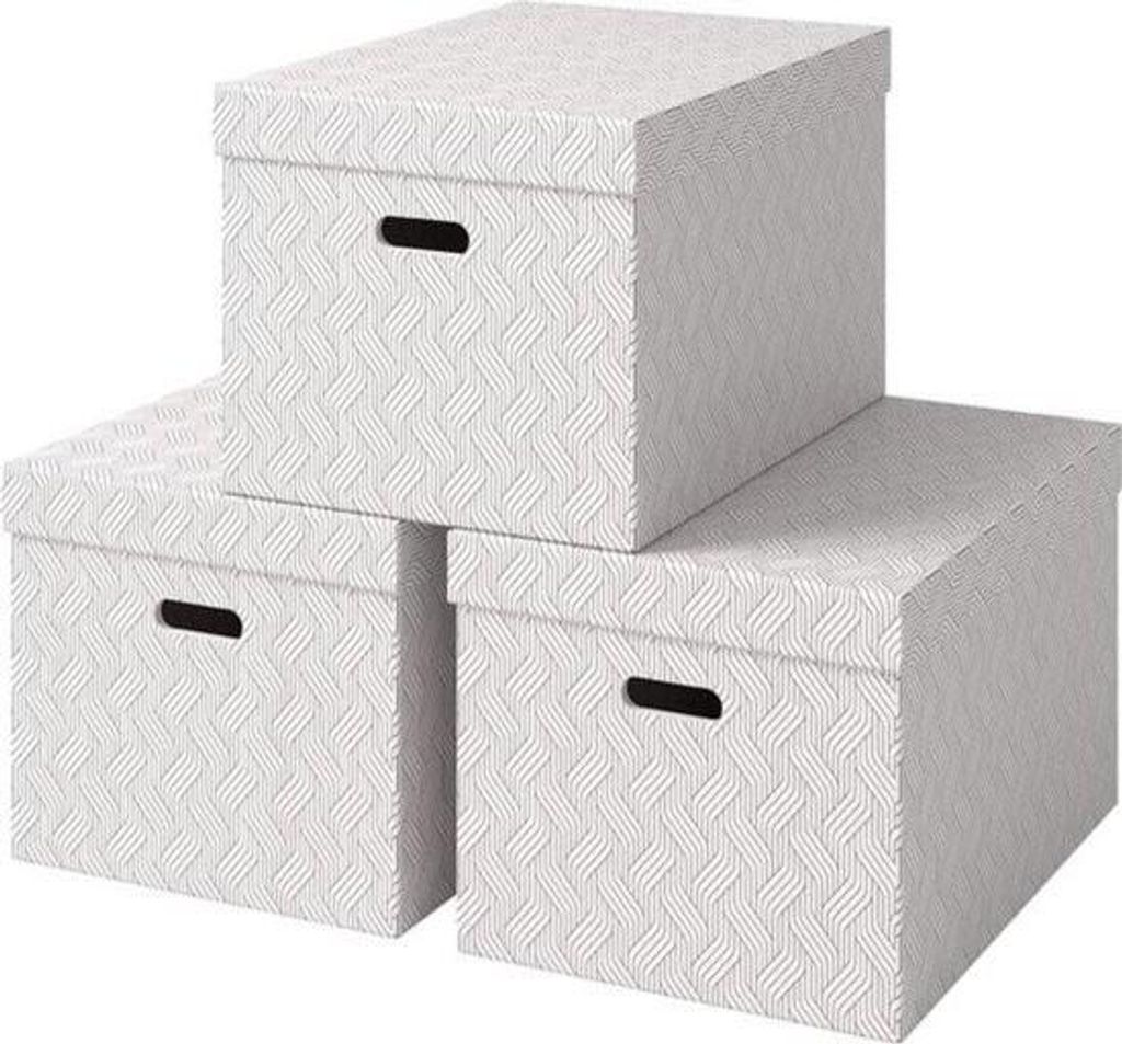 Aufbewahrungsboxen aus Karton – 46 l – 100 % recycelt – 3er-Set