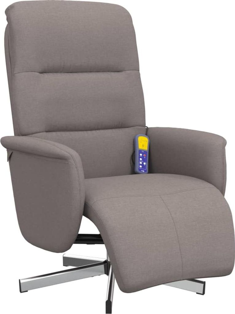 vidaXL Massagesessel mit Fußteil Taupe Stoff