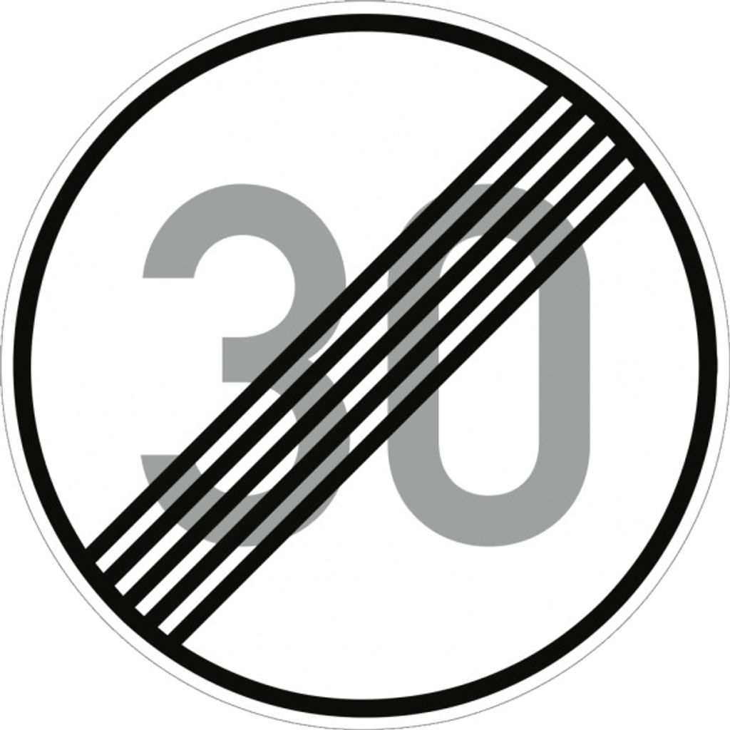 Verkehrsschild VZ278, Ende der zulässigen Höchstgeschwindigkeit ... km/h, Alu...