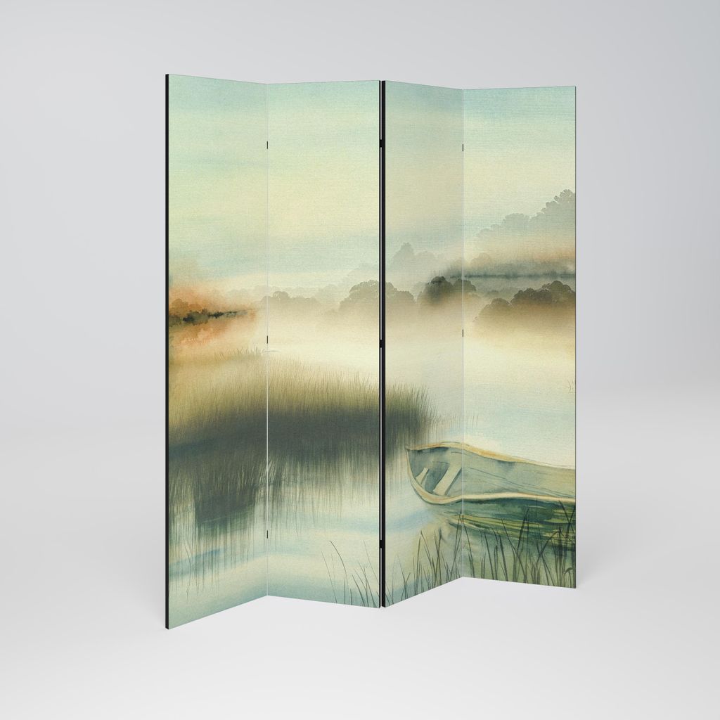 SpaceRebels Paravent Raumteiler - 4-teilig Raumtrenner, Druck 1-Seite - Raumtrenner - Trennwand Wohnung - Room Divider - Spanische Wand Deko Modern...
