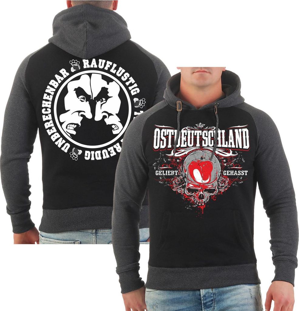 Herren Kapuzenpullover Ostdeutschland Trinkfreudig Rauflustig Unberechenbar