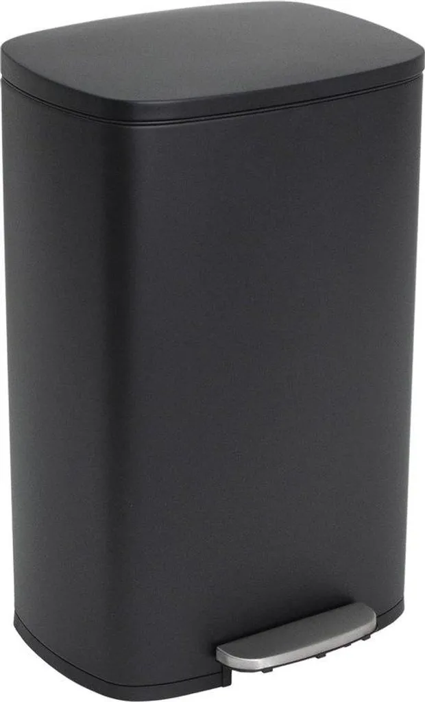 Poubelle de cuisine 50 litres en acier inoxydable noir mat - Modèle Onyx