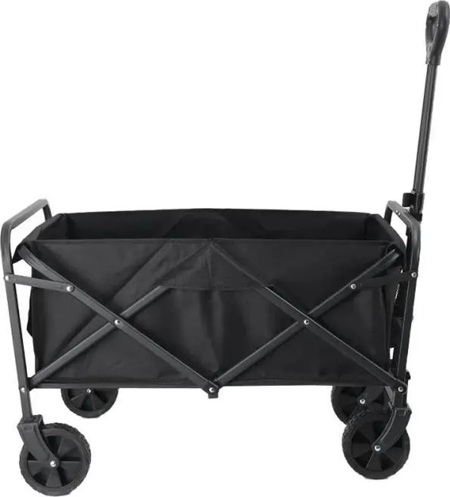 Carrello Trasporto Campeggio 80kg | Carretto Pieghevole Giardino Nero