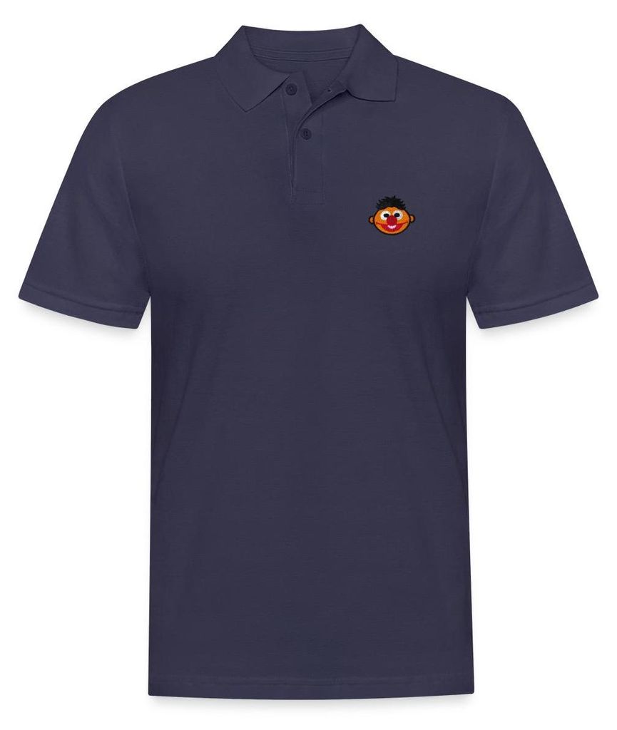 Spreadshirt Sesamstraße Ernie Als Stickmotiv Herren Poloshirt, XL, Navy